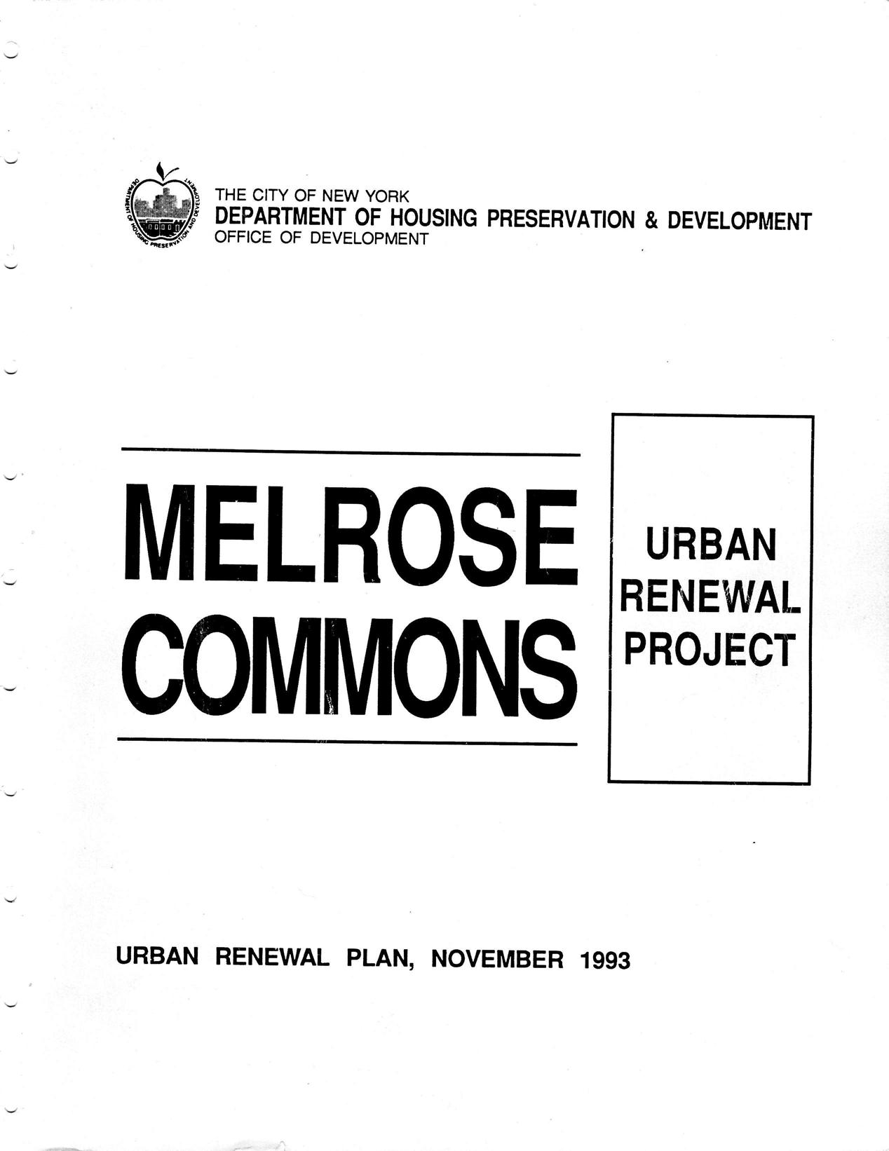 Melrose Commons Urban Renewal Plan - 1993 by westay-nosquedamos - Issuu