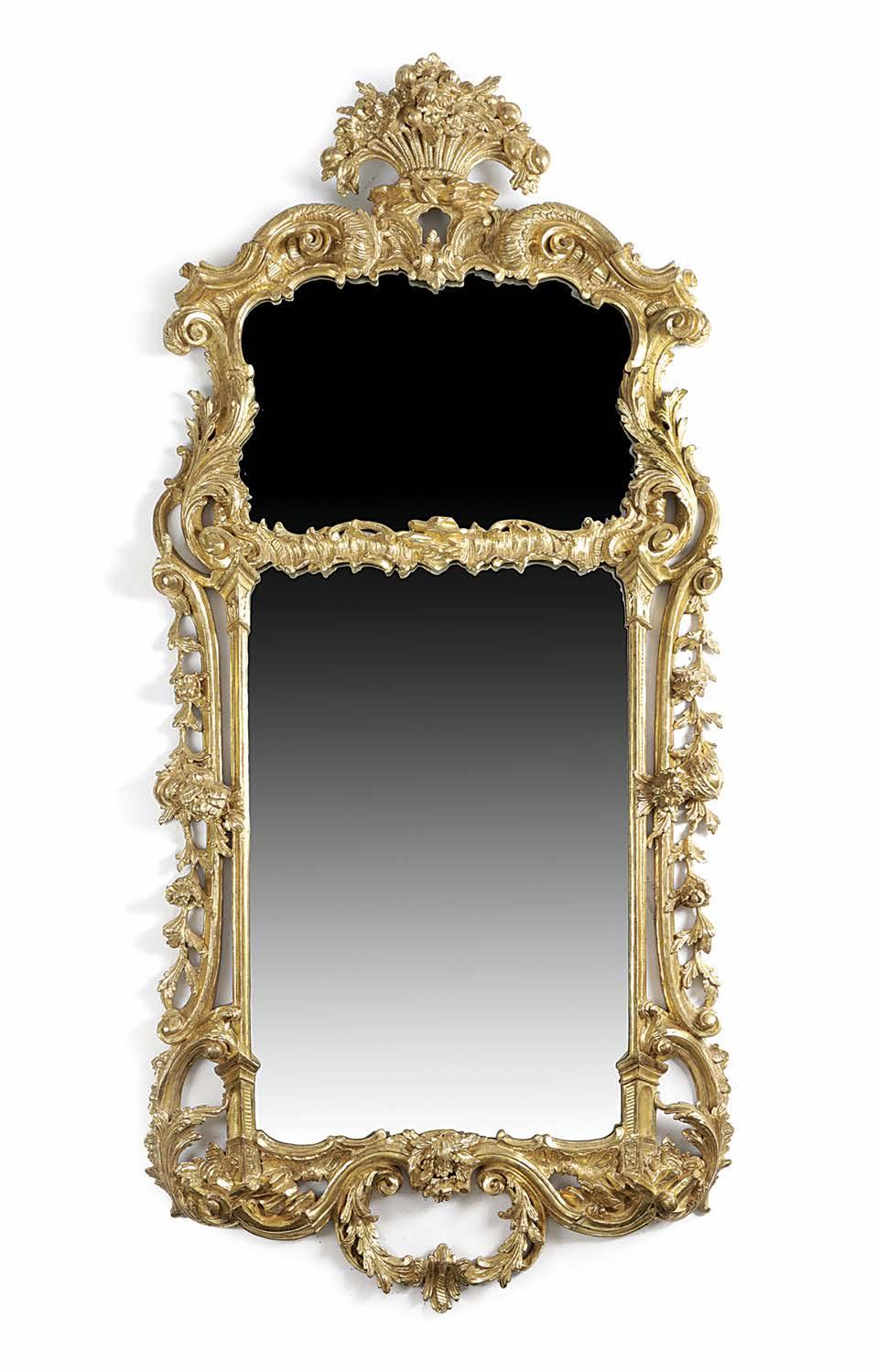 French victorian tole silvered bow wall mirror