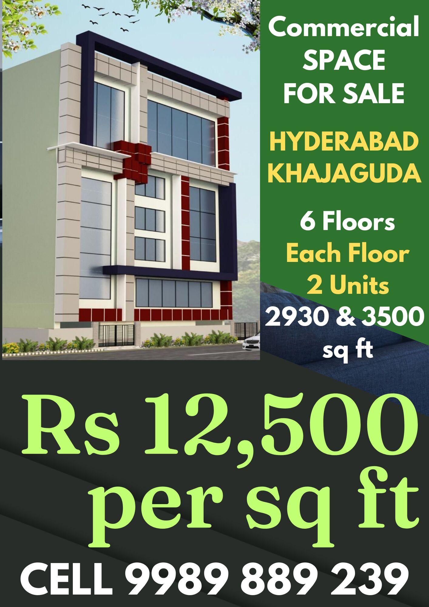 Hyderabad Khajaguda Commercial Property Rs 12,500 per sq ft CELL