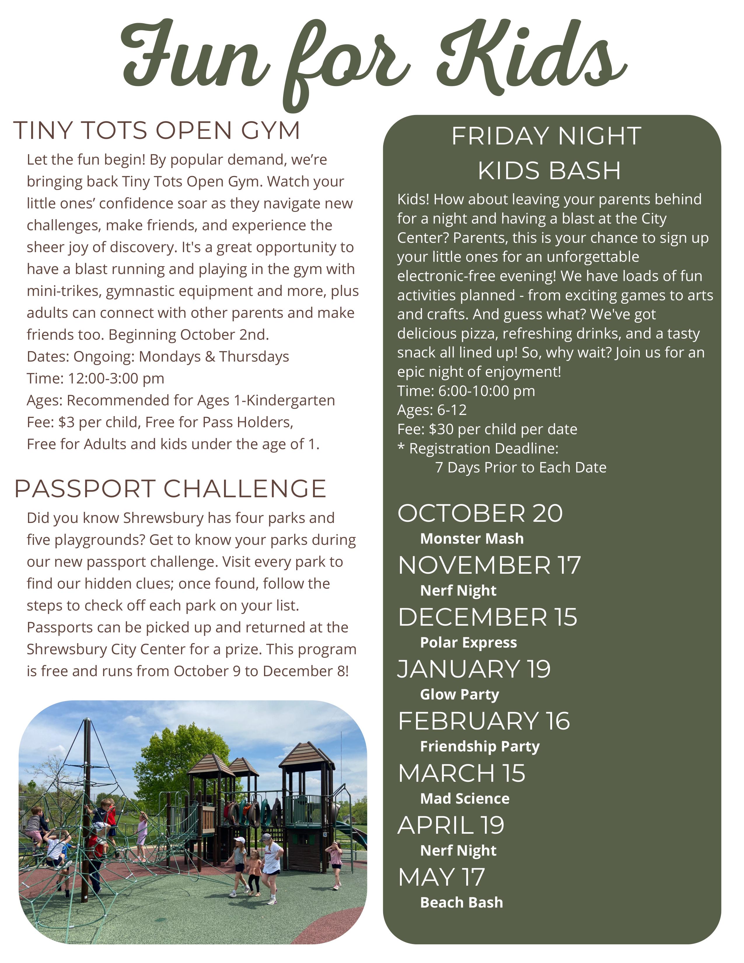 Shrewsbury Parks and Recreation Fall 2023Winter 2024 Activity Guide by