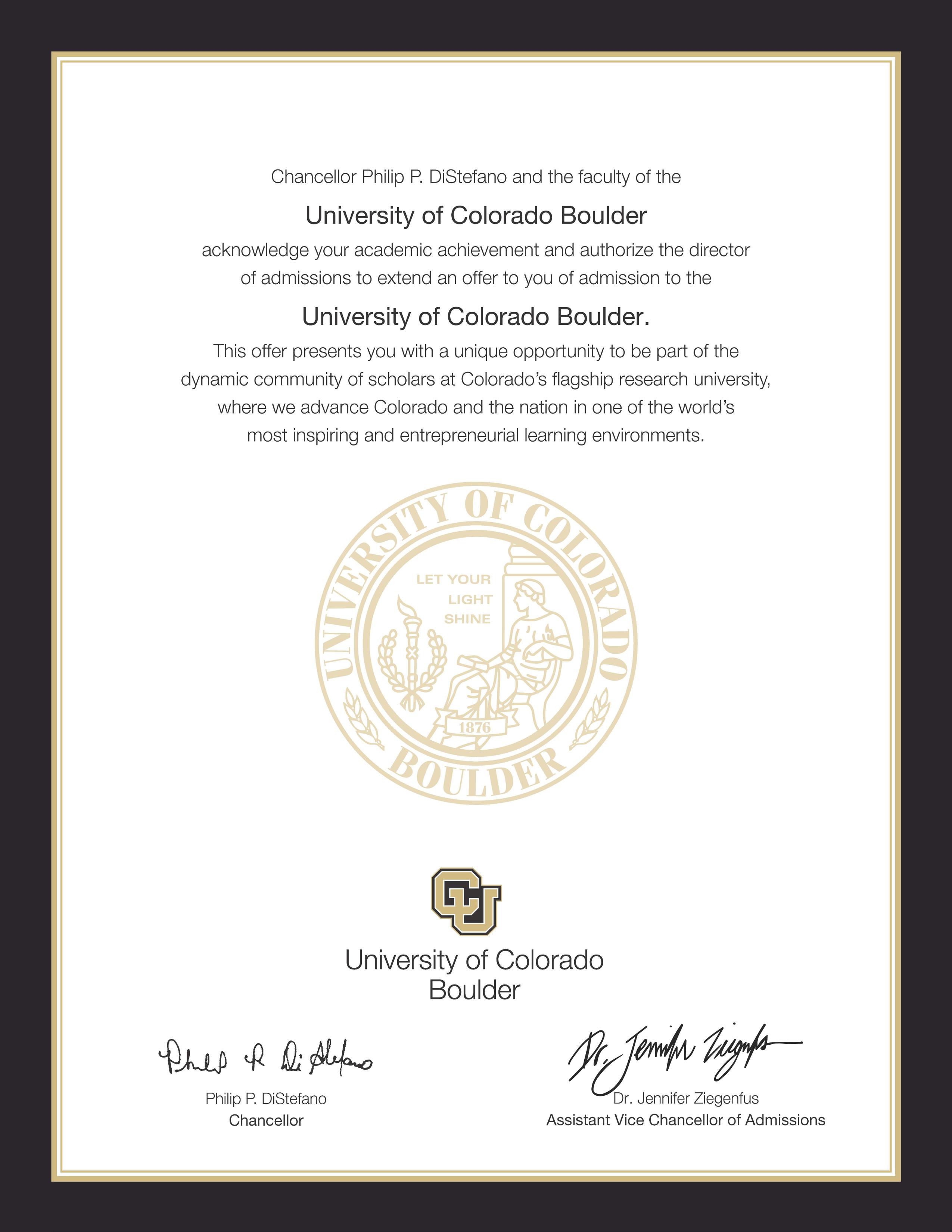 International Admit Packet by University of Colorado Boulder Office of ...