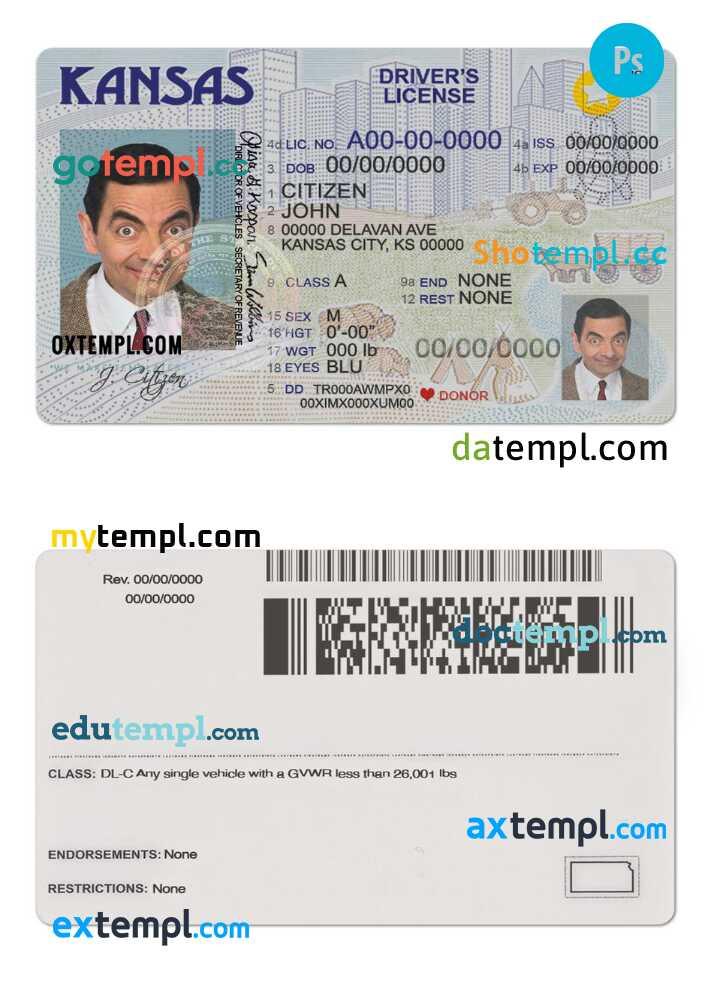 USA Kansas driver’s permit template in PSD format by Doctemplystore Issuu