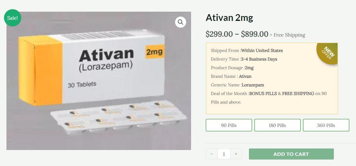Ativan 2mg tablet online
