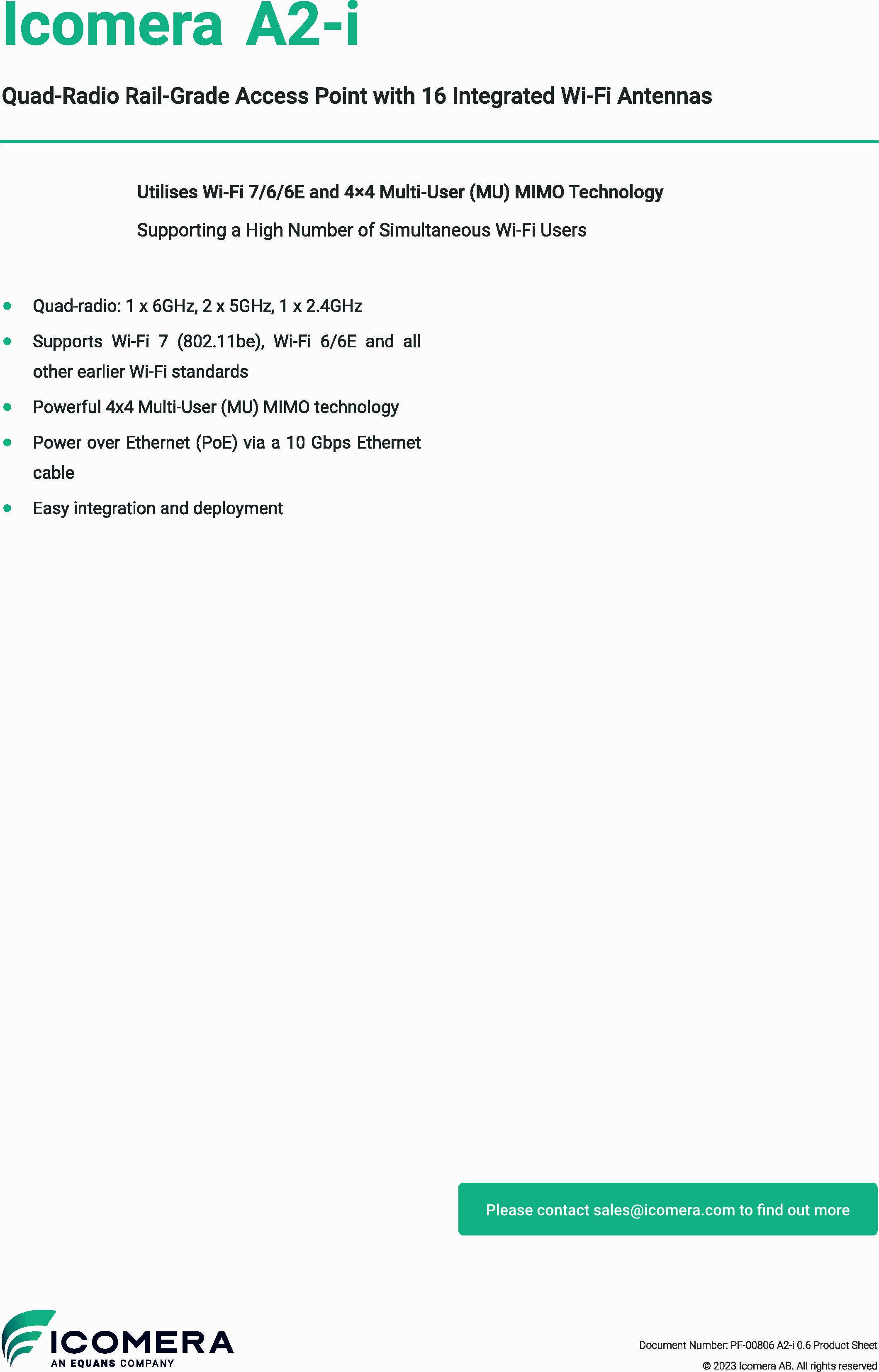 Icomera Router Icomera A2-i Access Point Product Sheet by Icomera - Issuu