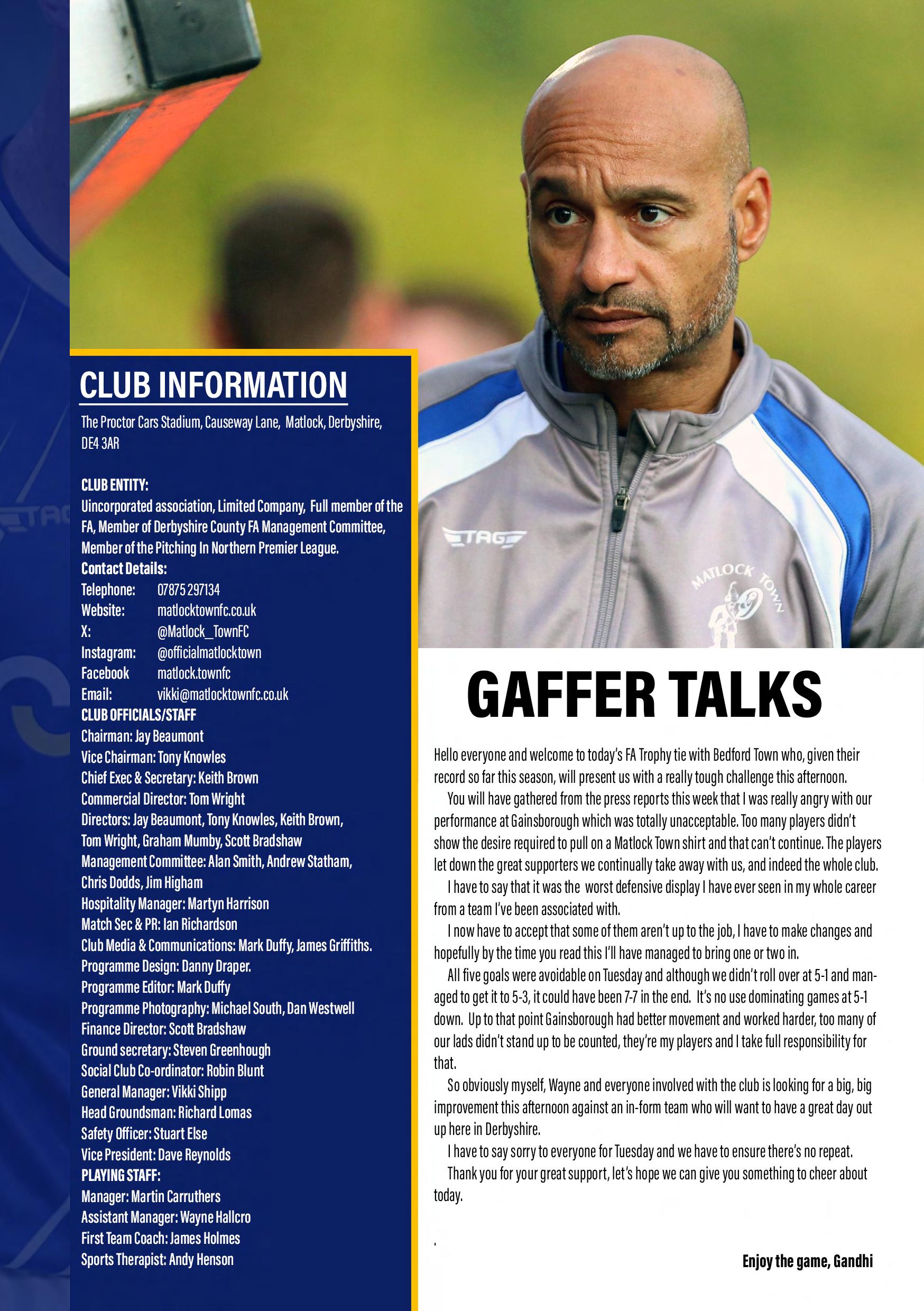 Matlock Town v Bedford Town FA Trophy by MatlockTownFC Issuu