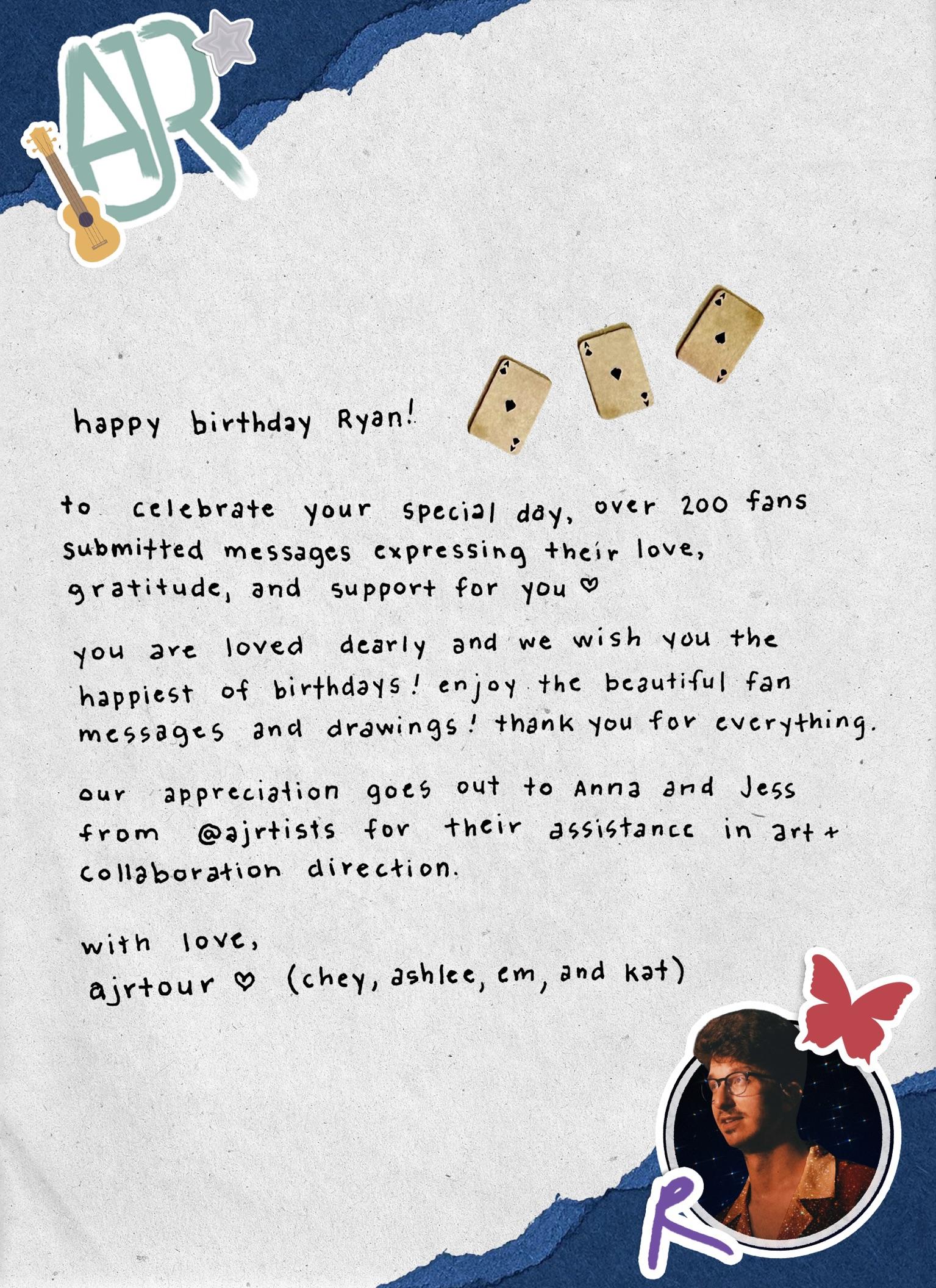 Happy Birthday Ryan! by AJR Tour Updates - Issuu