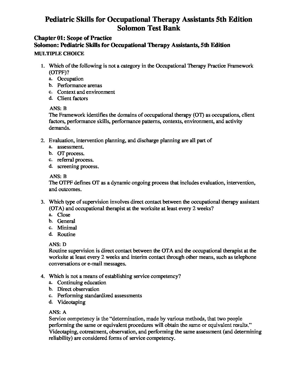 Pediatric Skills for Occupational Therapy Assistants 5th Edition