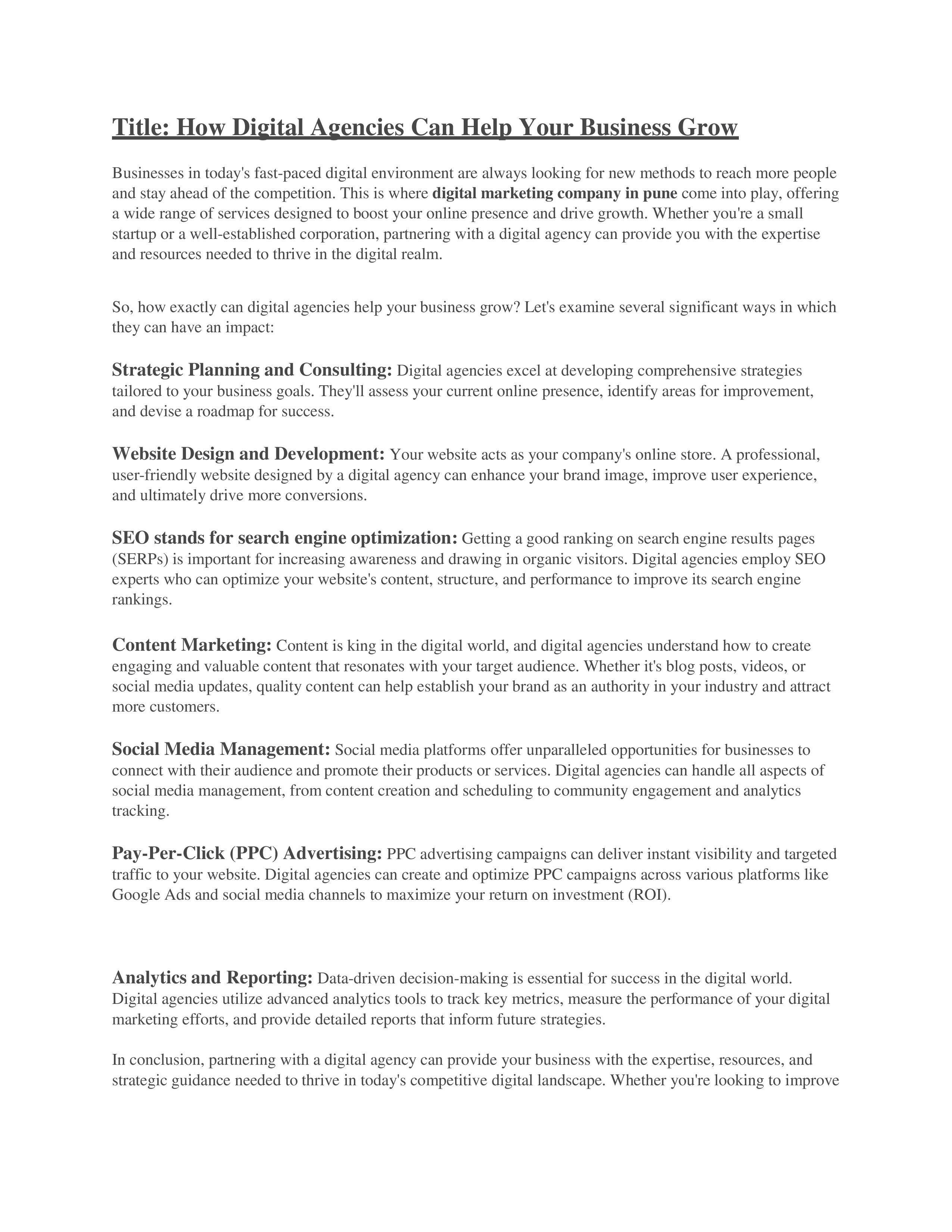 How Digital Agencies can help your business grow by srushti bore - Issuu