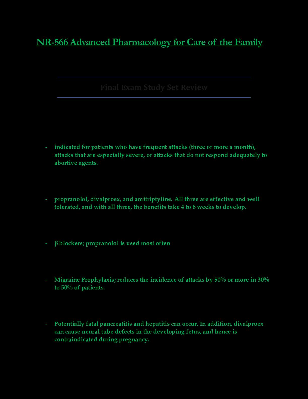 NR566 / NR 566 Final Exam Study Set Review Updated: Advanced ...