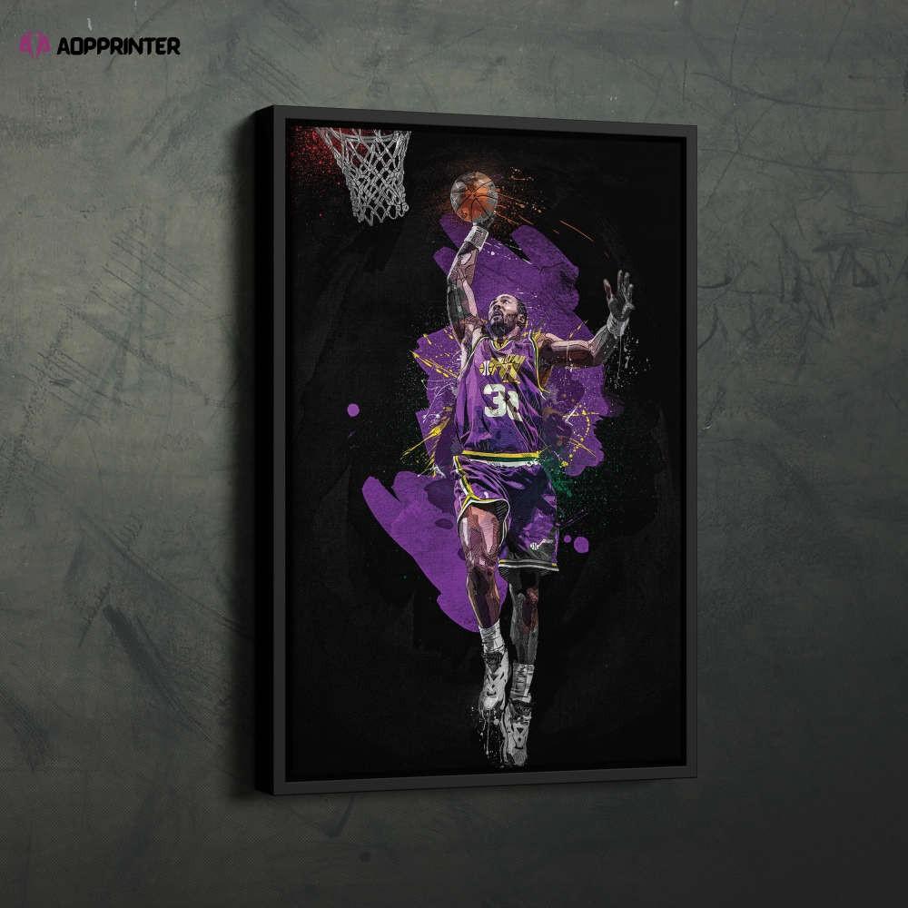 Karl Malone Art Utah Jazz NBA Wall Art Home Decor Hand Made Poster 