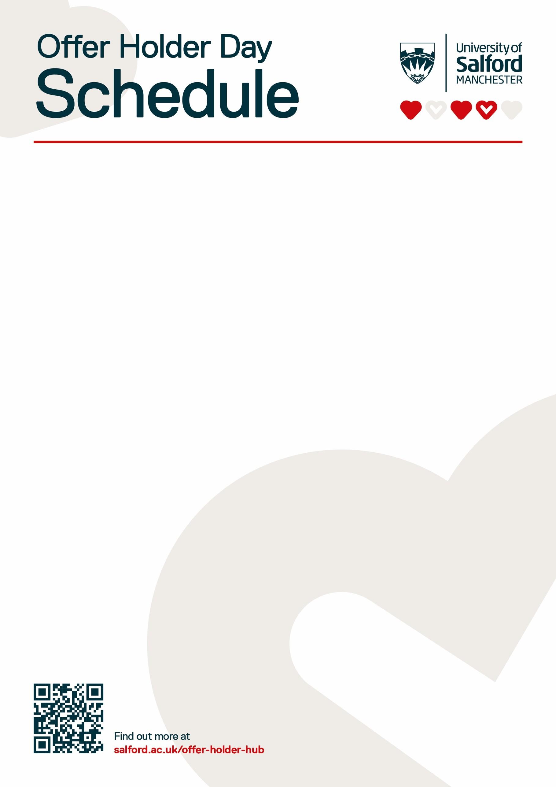Offer Holder Days schedule 23rd April by University of Salford Issuu