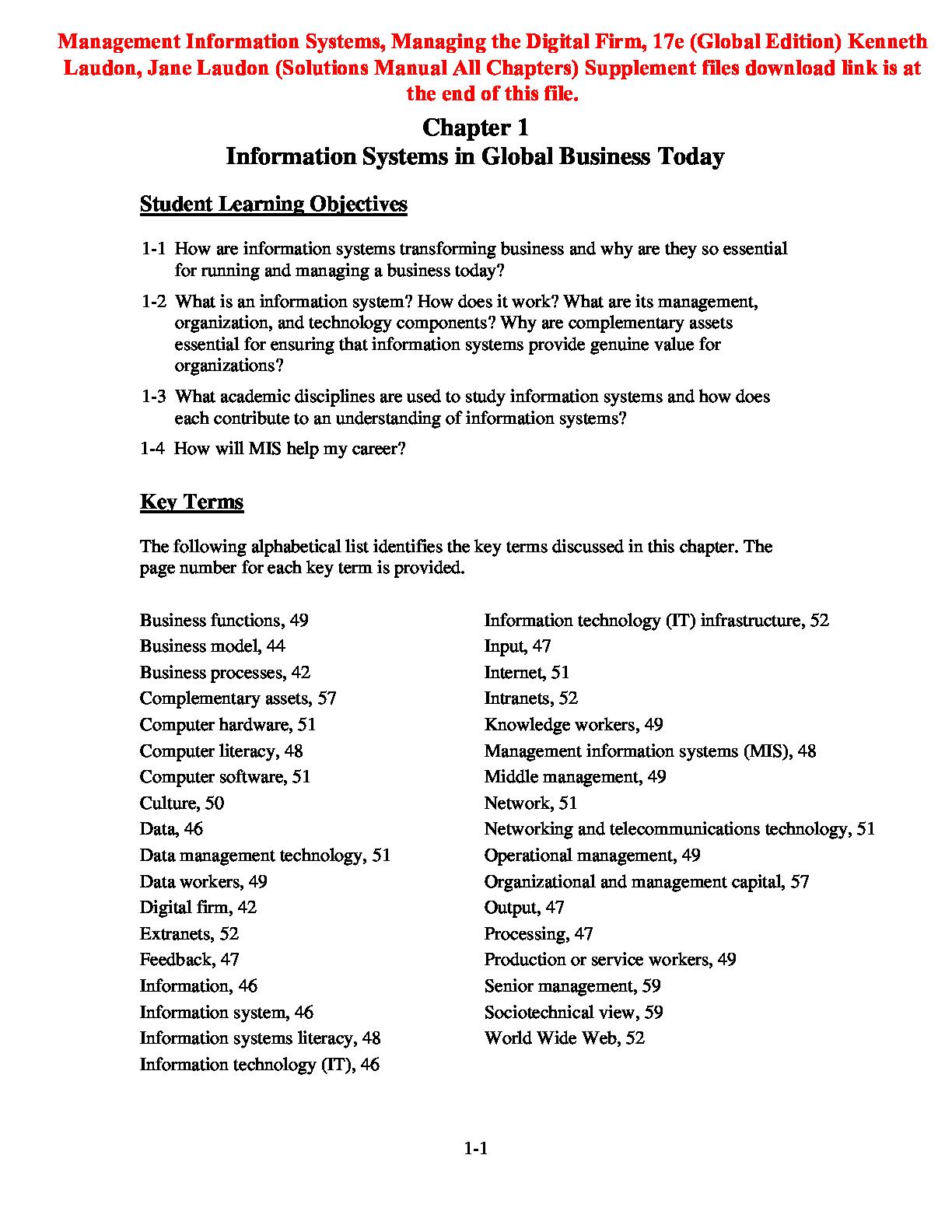 Management Information Systems, Managing the Digital Firm 17th Edition