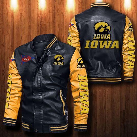 Iowa Hawkeyes Leather Bomber Jacket by Dovestylish Issuu