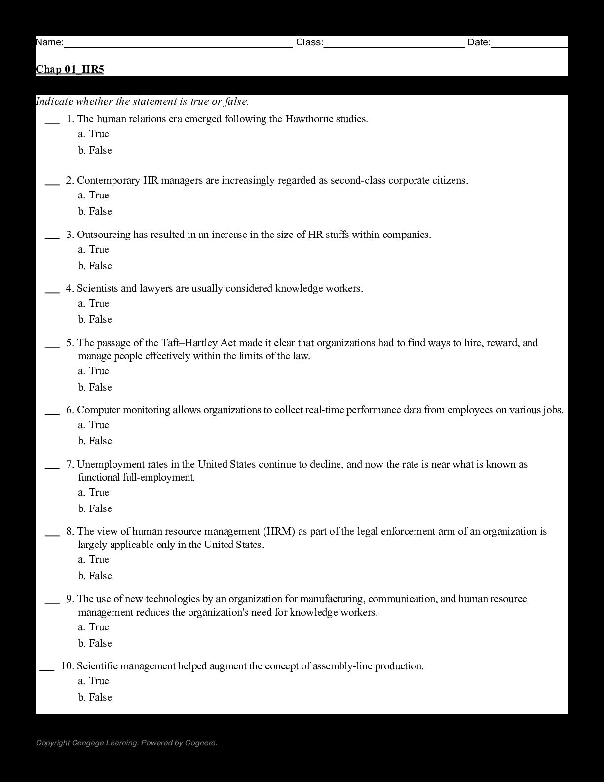 Hr 5 0 5th edition by denisi test bank by allacademic issuu