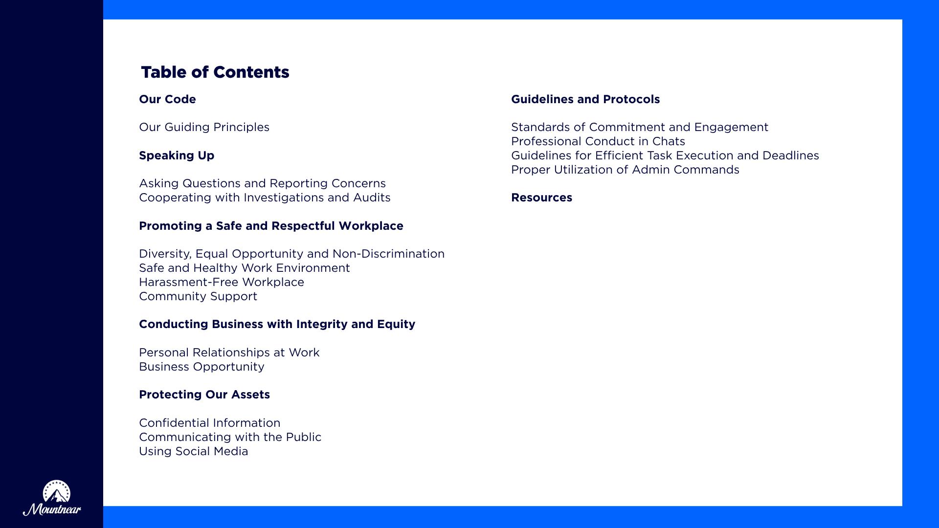 Global Business Conduct Statement by mountnearglobal - Issuu