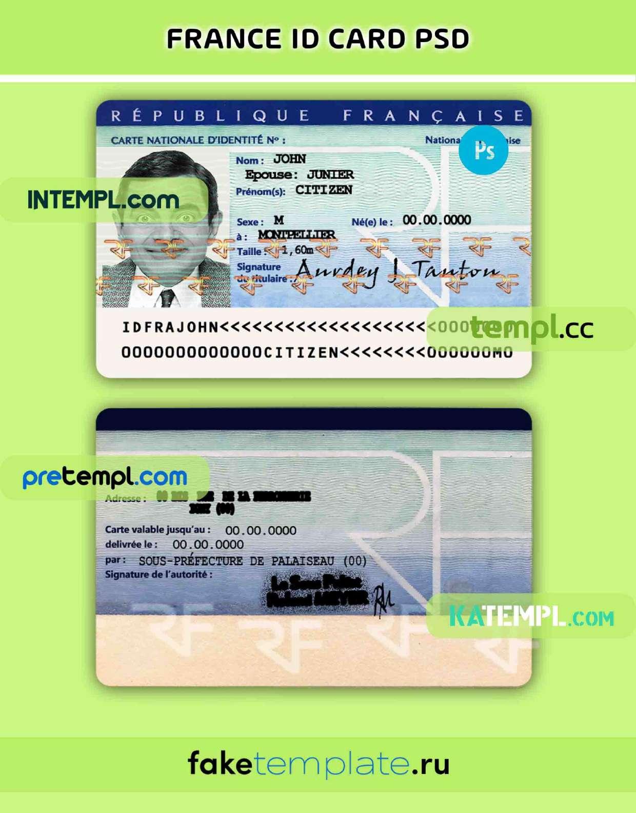 Image 4 for French Id Card Template