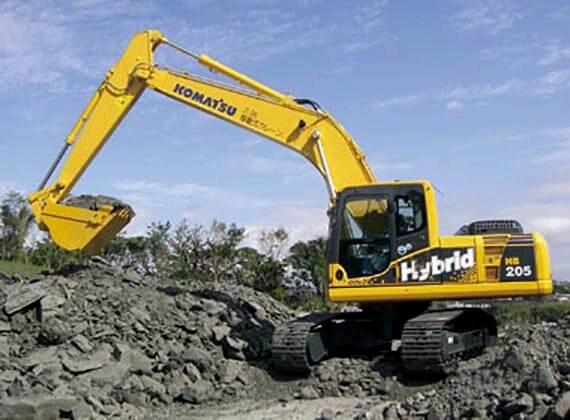 Komatsu HB205 ハイブリッドショベル 1/43 オフロード法2014年基準適合＞中型ハイブリッド油圧ショベル