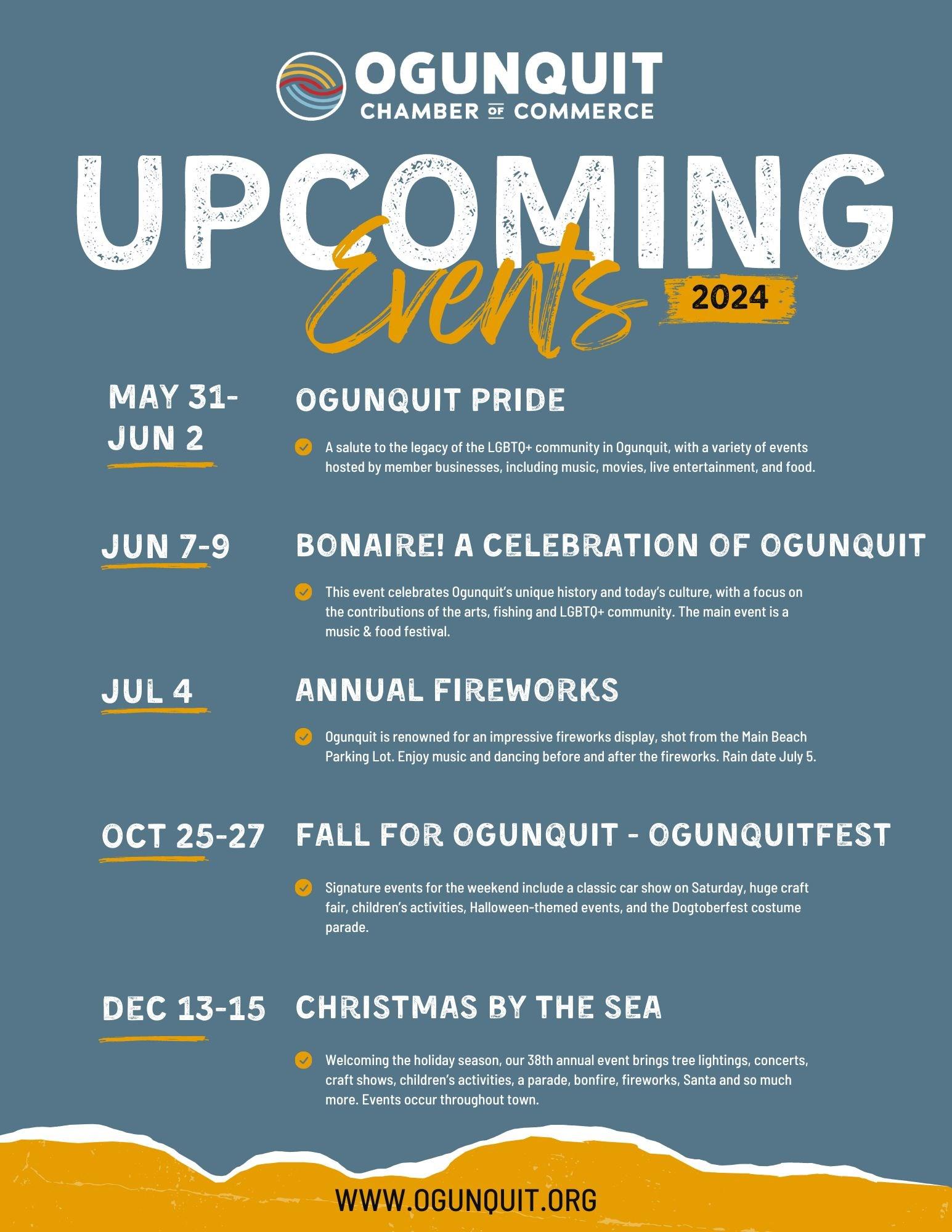 Variety of Ogunquit Fall Festival 2025 Culinary Delights