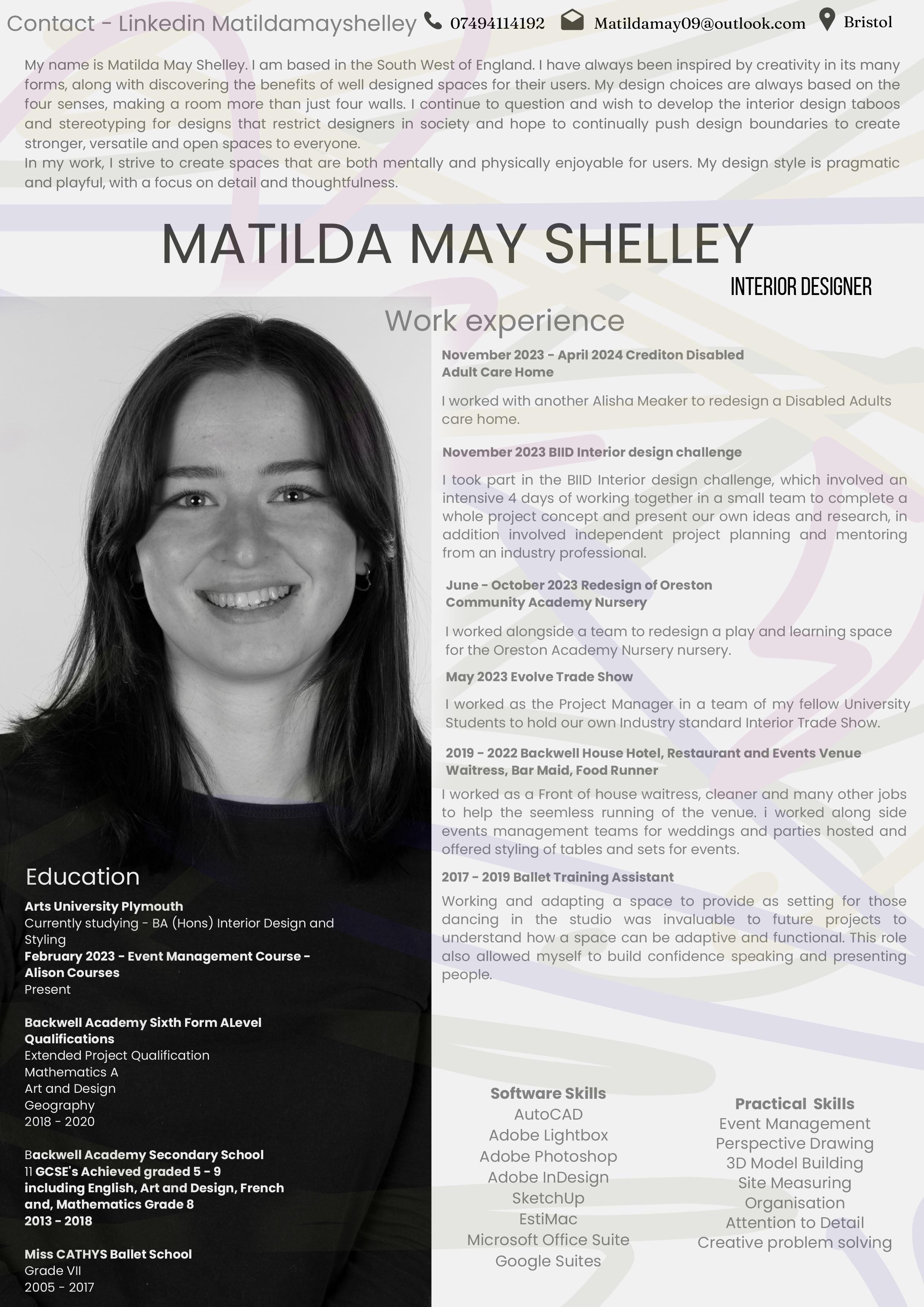 Matilda Shelley Interior Design CV by Matilda Shelley - Student - Issuu