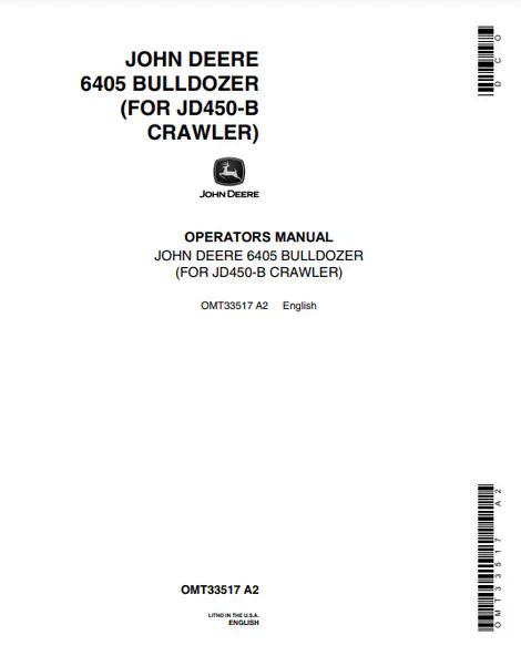 OPERATOR MANUAL - JOHN DEERE 6405, 450B CONSTRUCTION OMT33517 - FREE ...