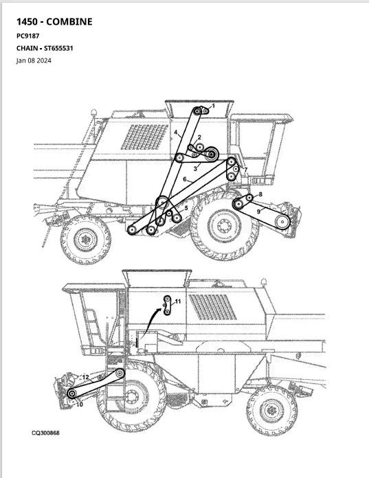 John Deere 1450 and 1550 Combines Catalogue Manual PC9187 by Service