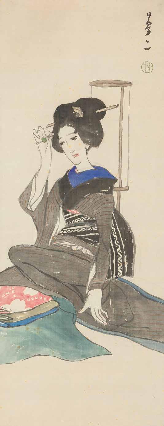 石版画 前田青邨 -辻説法- 平山郁夫鑑題シール 額装 48.5cm×66cm