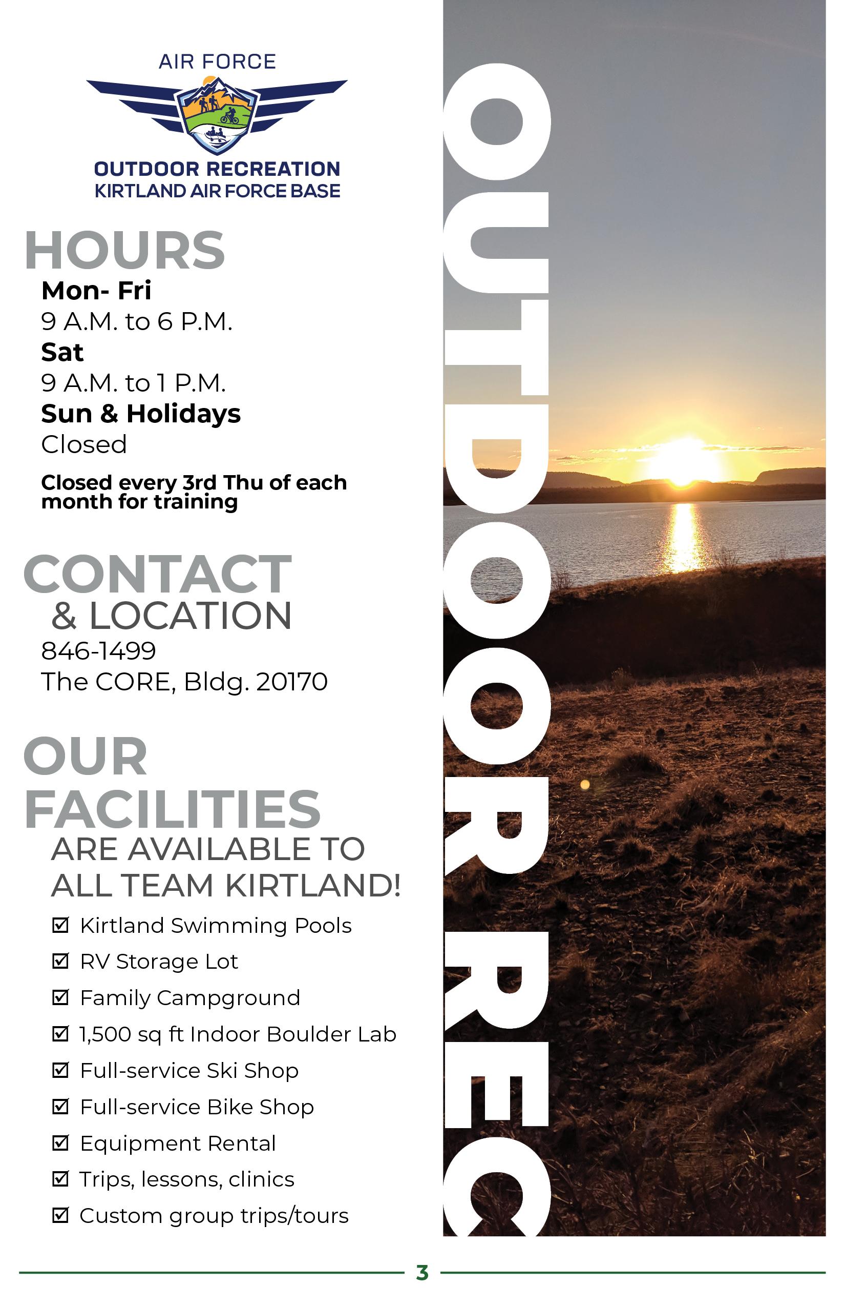 Kirtland Outdoor Recreation Rental Catalogue by 377 FSS Marketing Issuu