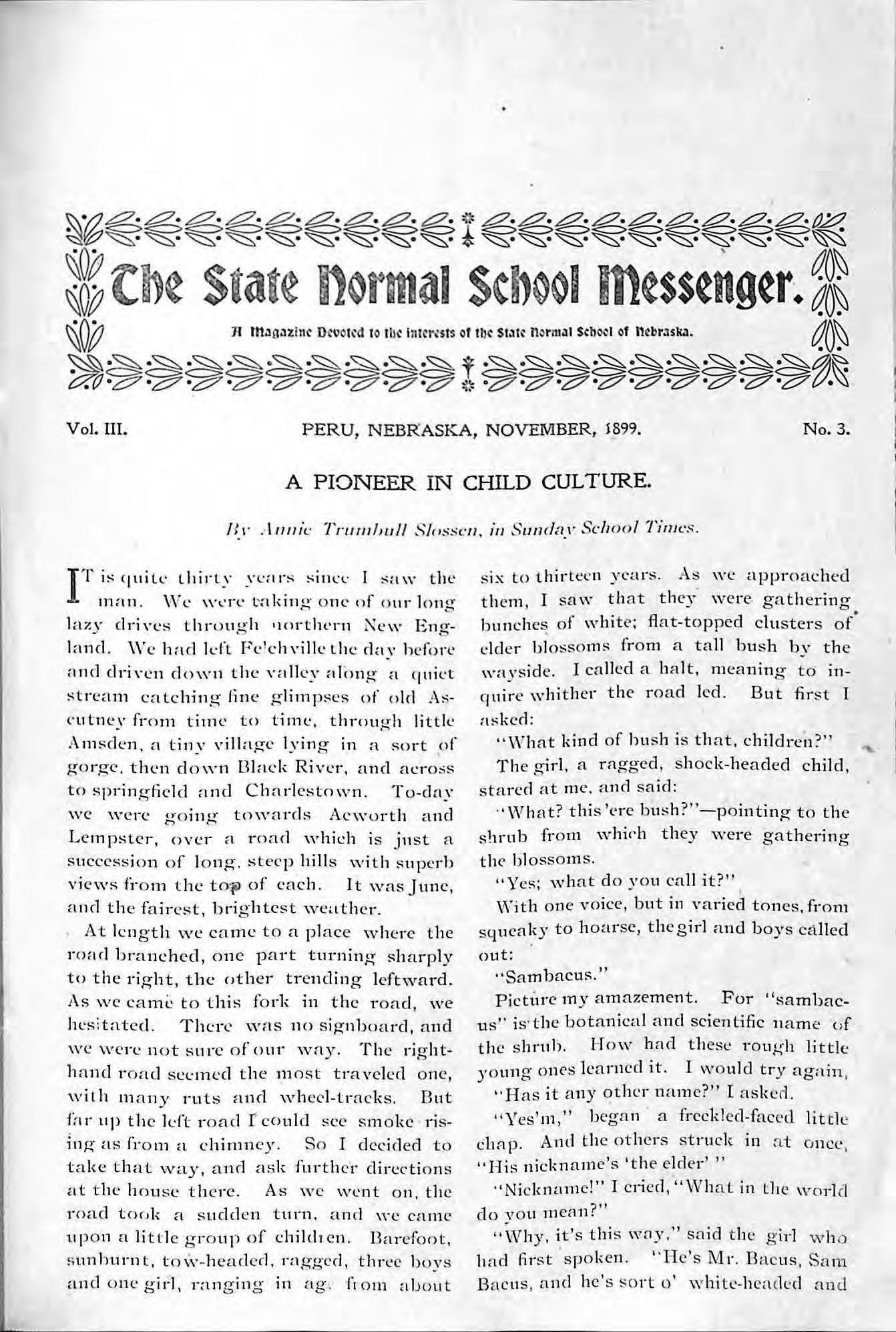 1899-1900 State Normal School Messenger issues1-9 by Peru
