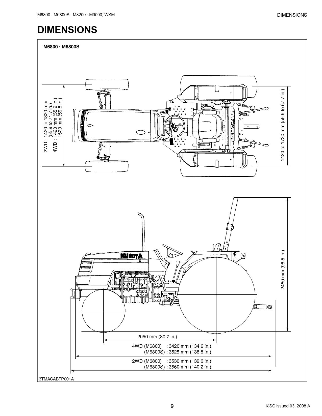 Kubota m6800 m8200 m9000 Tractor Service Manual by The Service