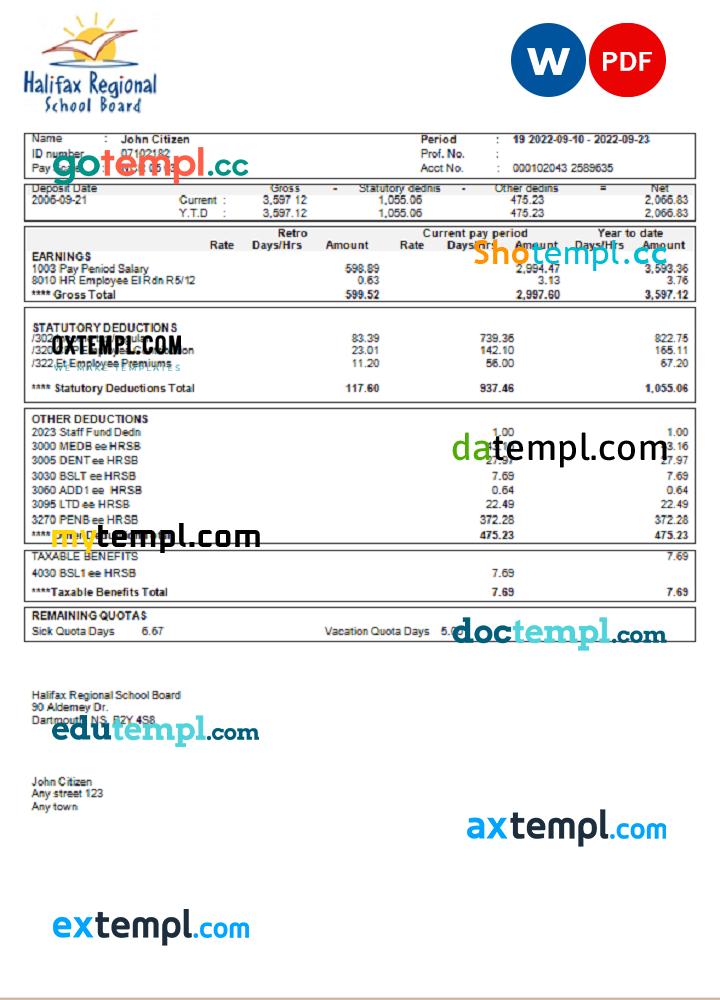 Sample Earning Stat USA educational earning statement template in Word and PDF format by ...