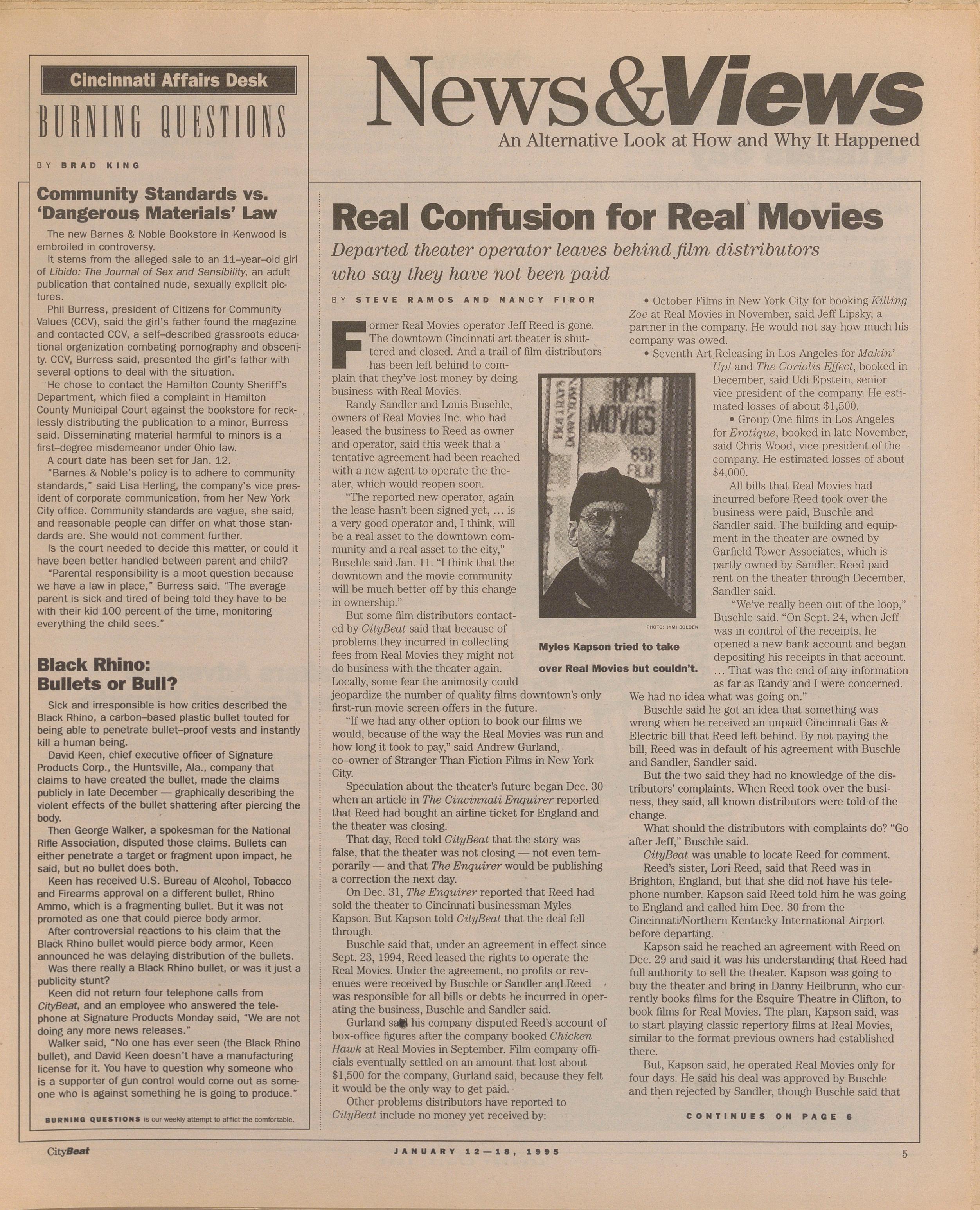 CityBeat | January 12, 1995 by Big Lou Holdings - Issuu