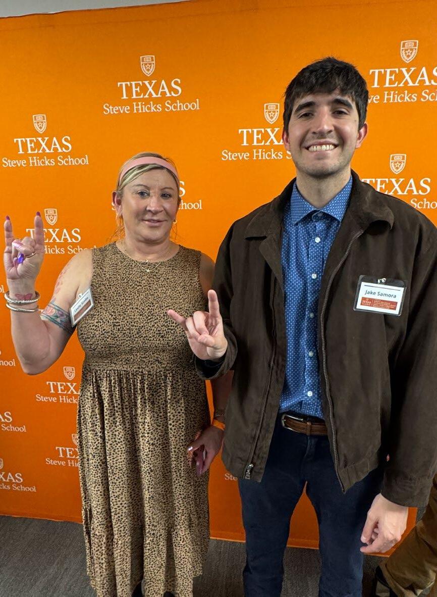 Leslie Szabo and Jake Samora pose for a photo during the 2025 endowment donors appreciation event.