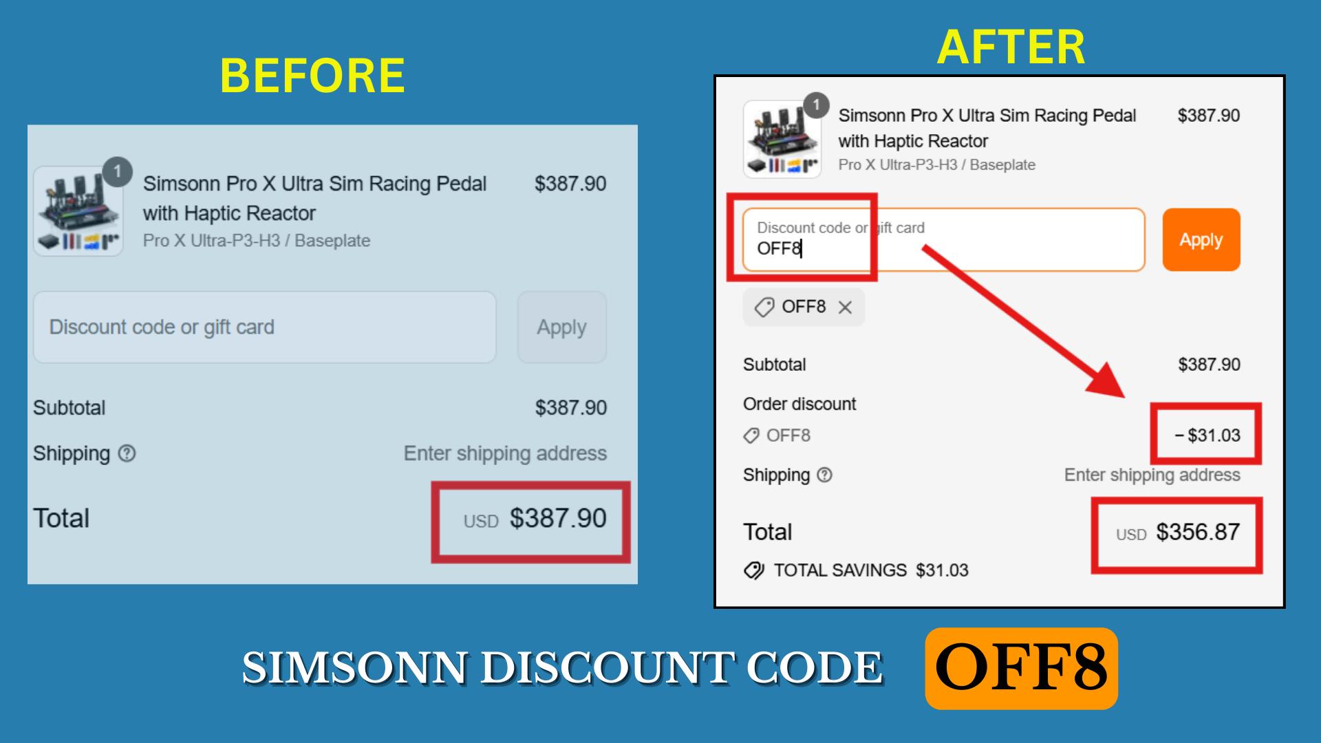 Cover for Simsonn discount code: OFF8 Save up to 70% – Best Deals on Sim Racing Pedals 2025
