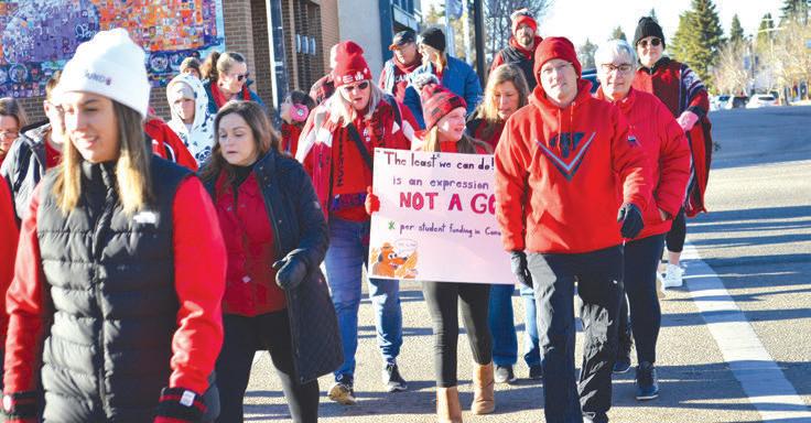 ‘Red for Ed’ Solidarity Walk held in Vegreville
