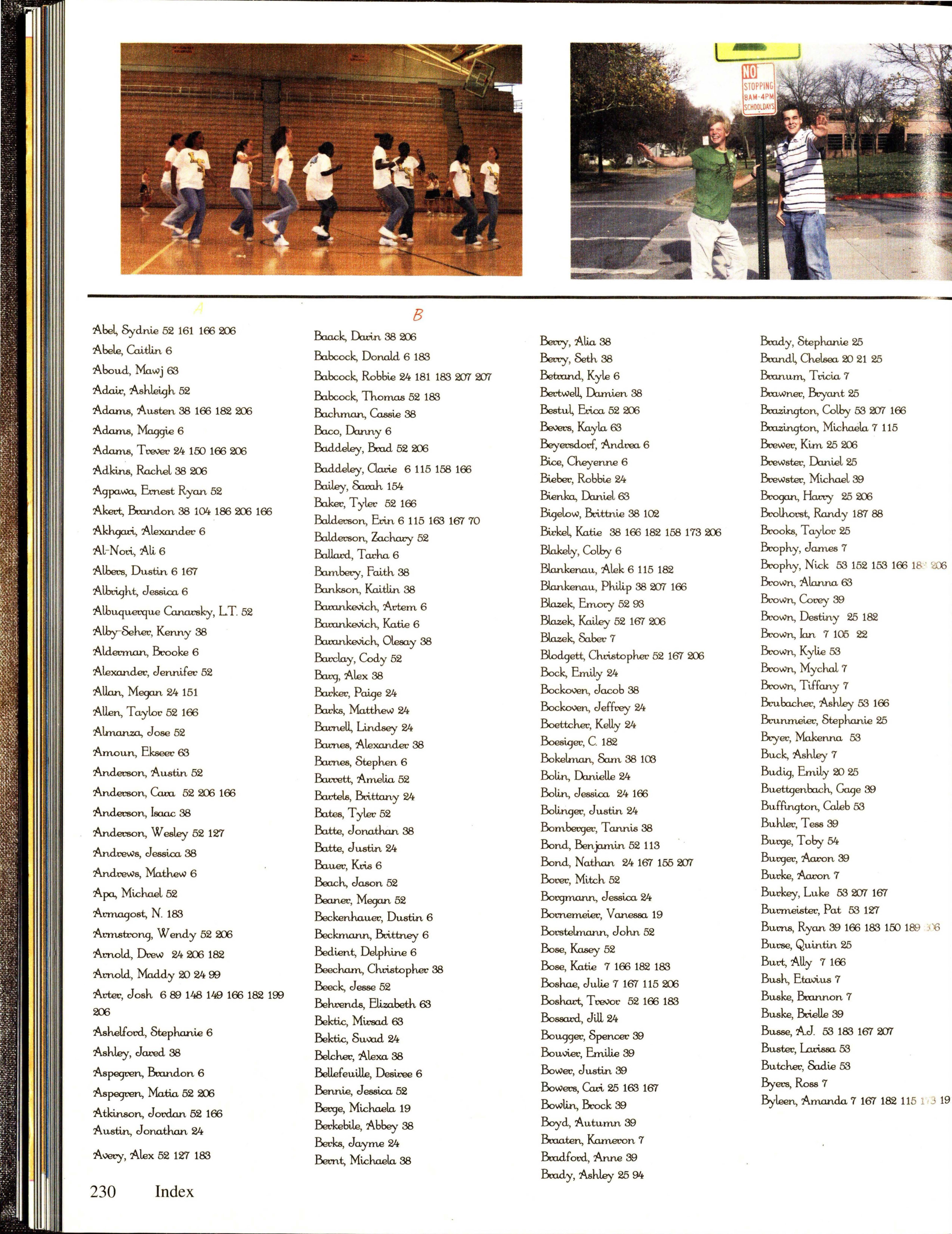 J7 166
Blazek, Emory 52 93
Blazek, Kailey 52 167 006
Blazek, &be,, 7
Blodgett, Christophe,, 52 167 006
Bock, Emily 24
Bockooen, Jacob 38
Bockooen, Jeffrey 24
Boettck, KelLy 24
Boesiger, C. 182
&kelman, furn 38 103
&I.in, D:.ni.elle 24
&I.in, Jessi.ca 24 166
&linge,,, Justin 24
&mberger, T annis 38
&nd, Benjamin 52 113
&nd, Nathan 24 167 155 IDT
&rer, Mitch 52
&,:gmann, Jessi.ca 24
&=emeier, Vane,;aa 19
&cstelmann, John 52
&se, Kasey 52
&se, Kati.e 7 166 182 183
&sha.e, Julie 7 167 115 006
Bcolhocst, Randy 187 88
Bcoob, Taylor 25
Bcophy , James 7
Bcophy, Ni.ck 53 152 153 166 1s
Bcown, Alanna 63
Bcown, Corey 39
Bcown, Destiny 25 182
Bcown, Ian 7 ms 22
Bcown, Kylie 53
Bcown, Mychal 7
Bcown, Tiffany 7
&ulnck, Ashley 53 166
&unmeier, Stephanie 25
&,ye,,, Makenna 53
Buck, Ashley 7
Budig, Emily 20 25
Buettgenbach, Cage 39
BufftruJton, Caleb 53
Buhler, Tess 39
Bu,:ge, Toby 54
Bu,:ge,,, A=on 39
But"ke, A=on 7
But"key, Luke 53 'i![J7 167
Burnwistet", Pa.t 53 127
Bu=, Ryan 39 166 183 150 189 ·'6
But"se, Quintin 25
Buvt, AILy 7 166
Bush, Etmii,us 7 006
Ashelforo, Stephanie 6
Behrends, Eliw.beth 63
Bektic, Mi.t"sa.d 63
Bektic, Su=! 24
&sha.t"t, T ""'10t" 52 166 183
Bc,ssruxl,, Jill 24
&ugge,,, Spence,, 39
Buske, Bcannon 7
Buske, &ielle 39
Busse, 'l'\.J 53 183 167 w Ashley, J=ed 38
Aspegren, Bro.ruion 6
Aspegren, Matia. 52 006
Bel.ck, Alexa 38
Bellefeuille, De.wee 6
Bennie, Jessi.ca 52
&u\li.et-, Emilie 39
&wer, Justin 39
&wecs, Cari 25 163 167
Bustet", L=issa. 53
Butck, &di.e 53
Byecs, Ross 7 Atkinson, Joroan 52 166
Austin, Jonathan 24
A->ecy, Alex 52 127 183
Bet:ge, Michaela. 19
Beckebile, Abbey 38
Beeb, Ja.yme 24
13e=t, Michaela. 38
&wlin, Bcock 39
&yd, Autumn 39
Bcaa.ten, Kameron 7
Bro.dforo, 'l'\.nne 39
Boody, Ashley 25 9lt
![