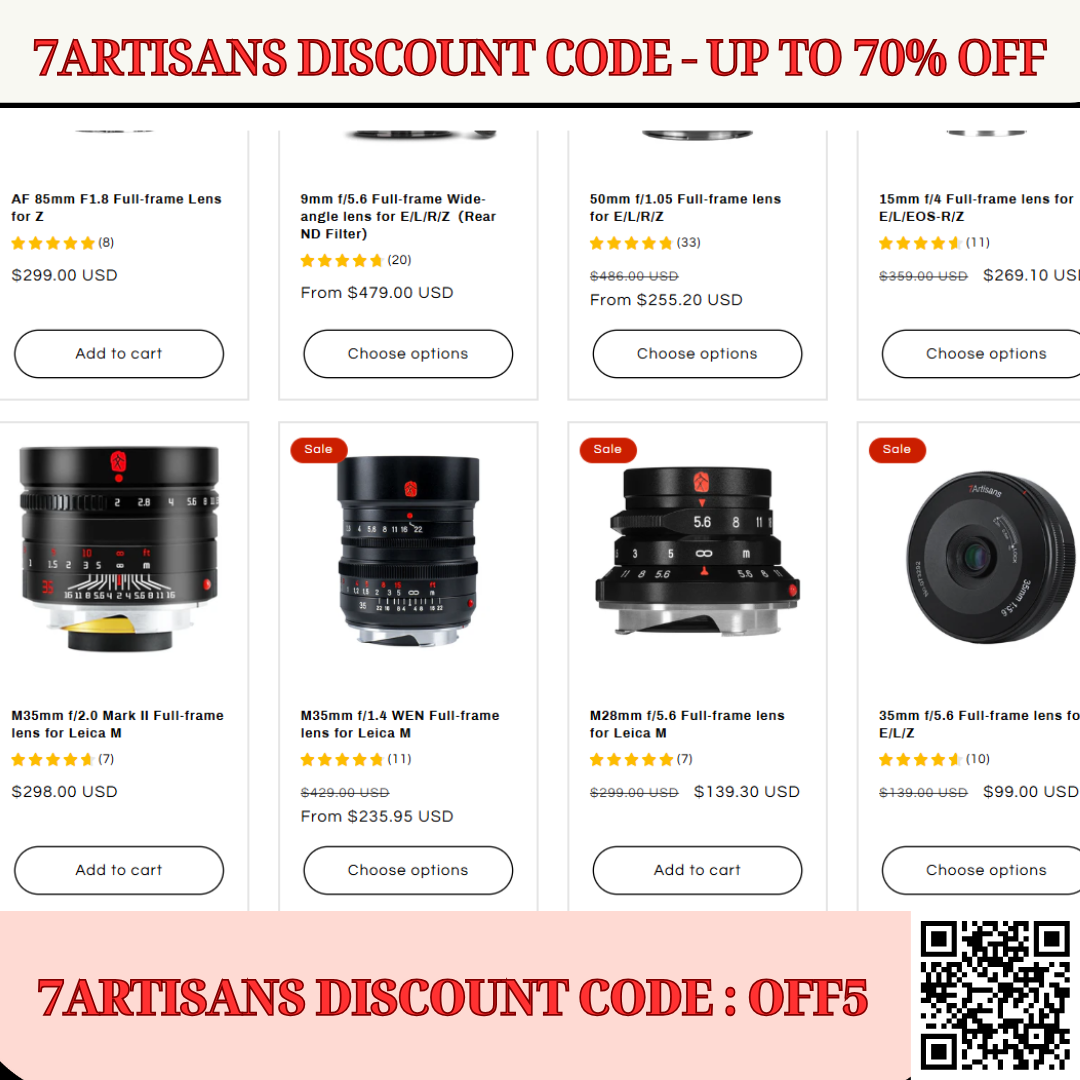 Cover for 7artisans Discount Code: OFF5 β UP TO 70% OFF on Versatile Zoom Lenses for Every Occasion in 2025!