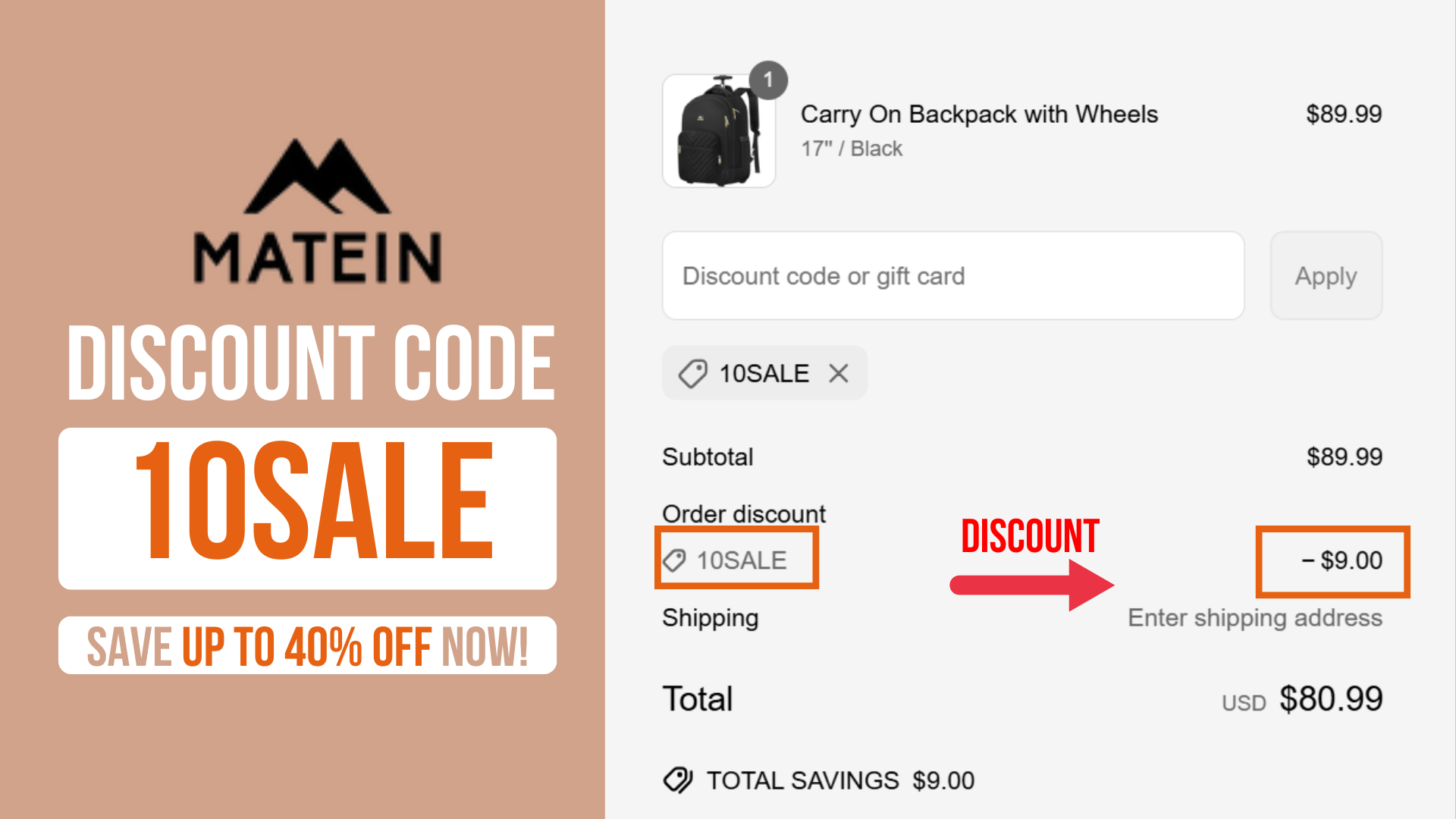 Cover for MATEIN Coupon Code 10SALE - Up to 40% OFF (Verified) - Stylish Business Bags October 2025