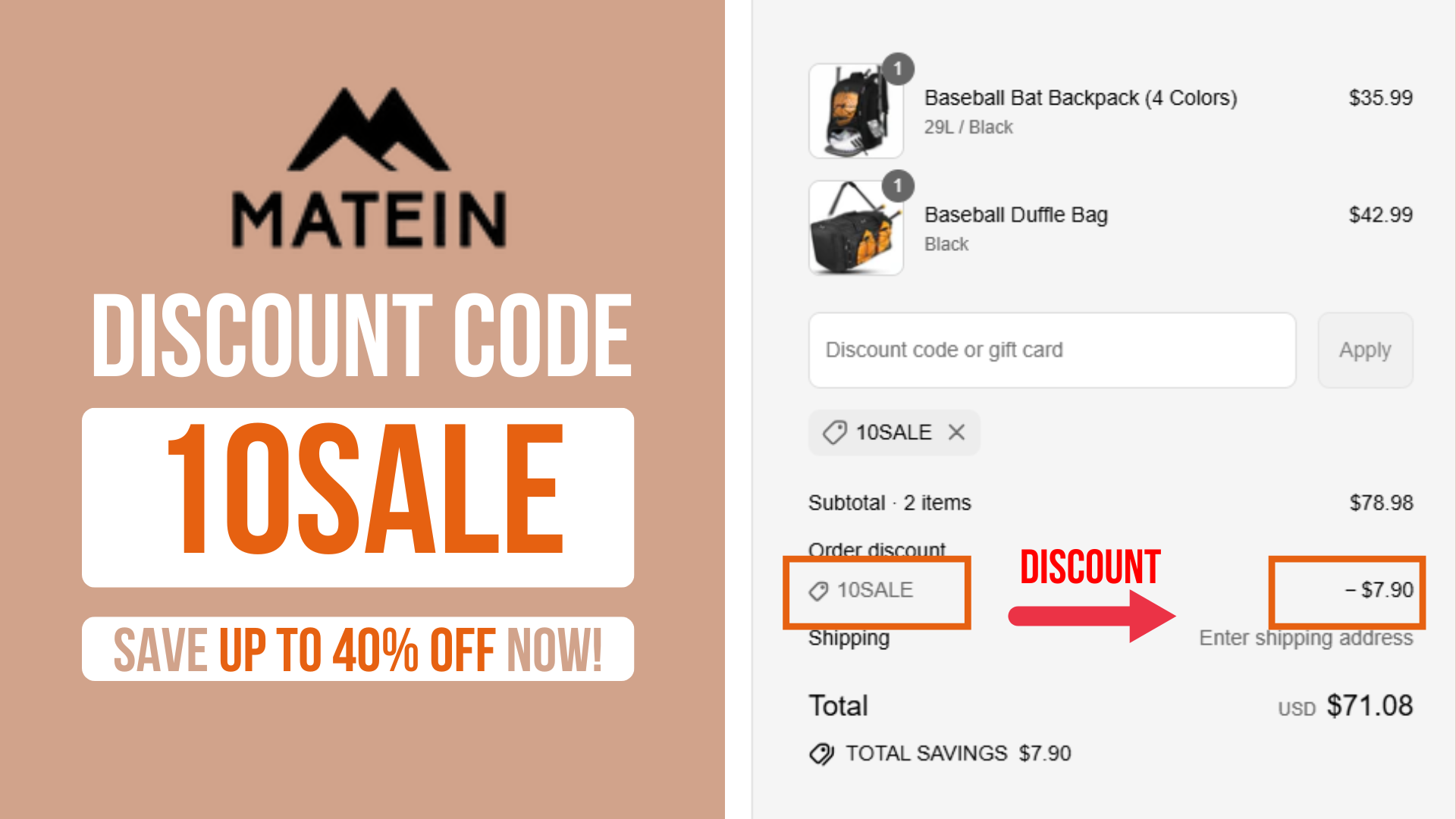 Cover for Certified MATEIN Promo Code 10SALE - Up to 40% OFF (Certified) - Urban Commuter Duffles 2025