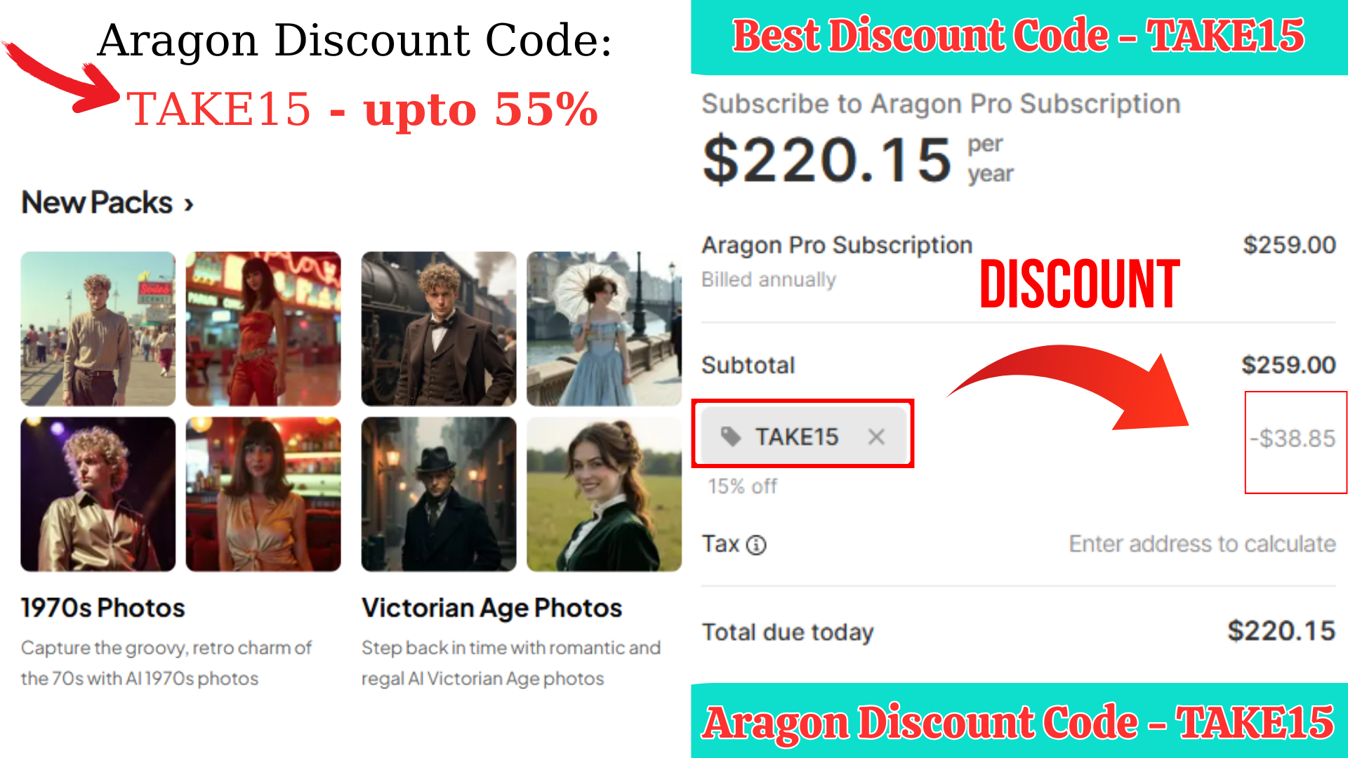 Cover for Aragon Discount Code: TAKE15 – Save up to 55% Off