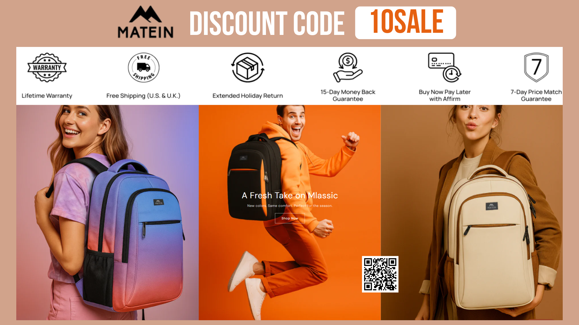 Cover for MATEIN Discount Code 10SALE (Verified) Save Big on Travel Bags (2026)