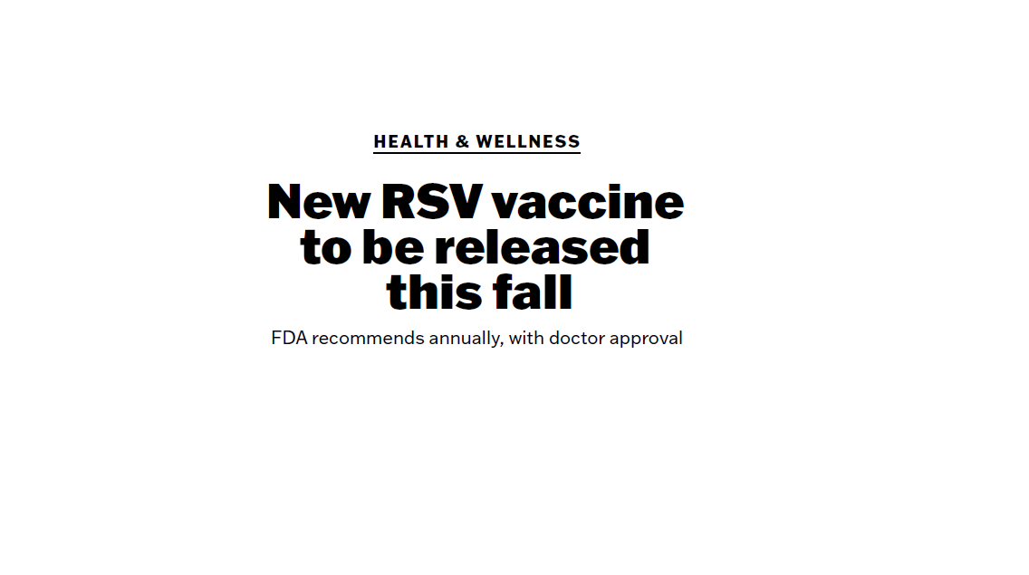 New RSV vaccine to be released this fall