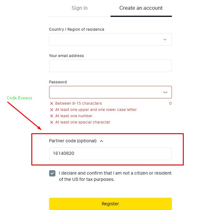 Cover for Exness partner change Code? How to add partner code in Exness